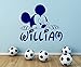 Personalized Name Wall Decal Mickey Mouse Decals Cartoon Sticker Boy Nursery Kids Room Bedroom Home Decor (22' x 24