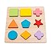 Lewo Wooden Geometric Chunky Shape Puzzles Sorting Game Early Development Educational Toys Pack of 3