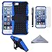 Wisdompro Case for iPhone SE (1st Generation), for iPhone 5s, for iPhone 5, 2 in 1 Heavy Duty Hard PC Soft TPU Protective Phone Case with Built-in Stand for iPhone 5/5s/SE 2016 - Blue/Black