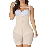 YIANNA Fajas Colombianas Shapewear for Women Tummy Control Butt Lifter with Zipper Crotch Postpartum Body Shaper