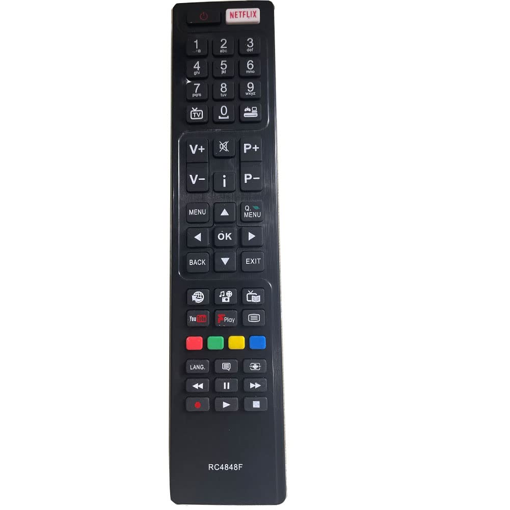 FYCJINew Replacement Remote Control RC4848F RC-4848F Fit for Polaroid/Bush/Hitachi TV P24D300FP P32FS1956A P32D300FP P43D300FP P50D300FP P50US0956A P50UP2038A P50LED16 P50US2236A P55D300FP