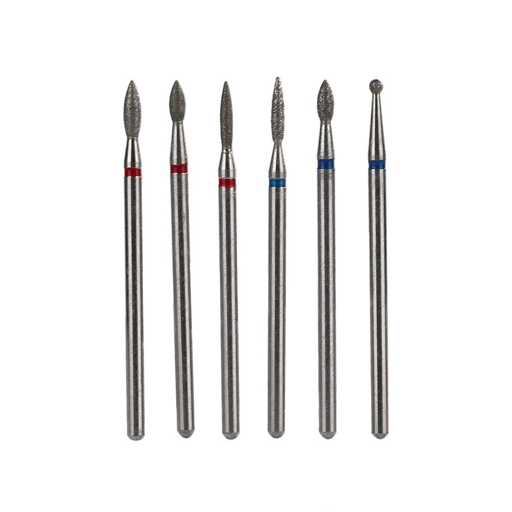 Nail Drill Bits,5 Types 6pcs Nail Drill Bits File Grinding Head Set Electric Manicure Pedicure Nail Art Tools (05)