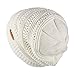 OMECHY Slouchy Beanie Hats Unisex Daily Knit Skull Cap Winter Warm Fleece Soft Baggy Hat Ski Cap, White