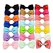 ULKEME 20Pcs Baby Girl Hair Bows Band Boutique Design Hair Bows Girls Alligator Clip Grosgrain Ribbon Headbands