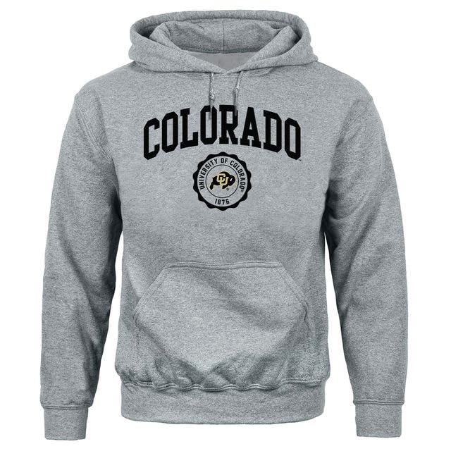Barnesmith University of Colorado CU Buffaloes Hooded Sweatshirt, Heritage, Charcoal Grey, XX-Large Image