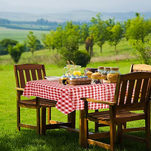 YEMYHOM 100% Polyester Spillproof Tablecloths for Rectangle Tables 60 x 104 Inch Indoor Outdoor Camping Picnic Rectangular Table Cloth (Red and White Checkered)