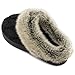 ULTRAIDEAS Women's Memory Foam House Slippers with Hard Bottom, Fur Lined House Shoes with Non-Slip Rubber Sole for Indoor & Outdoor (Knit Black, 11-12)