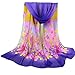 Bestpriceam Women Lady Chiffon Butterfly Print Neck Shawl Scarf Scarves Wrap Stole (Purple New)