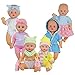 Young Buds Pack of 6 for 9-10-11 Inch Alive Baby Doll Reborn Newborn Clothes with Bathing Suit Bottle (Bath Set)