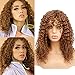 Goldfinch Brown Curly Human Hair Wig with Bangs Long Kinky Curly Wig for Women Deep Curly Virgin Hair Wig 150% Density None Lace Wig 18 inches