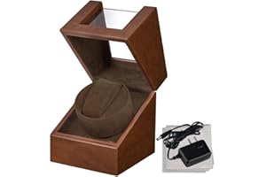 Watch Winder for Automatic Watches with Quiet Japanese Mabuchi Motor,Single Watch Winder with Bi-Directional Rotation,Anti-Ma