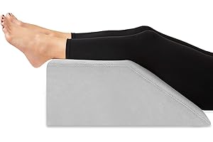 RTTRAO Leg Elevation Pillow with Cooling Gel Memory Foam Top, Post Surgery Leg Rest High Density Foam Bed Wedge Pillow for Leg & Back Support and Pregnancy - Relieves Knee, Hip and Lower Back Pain