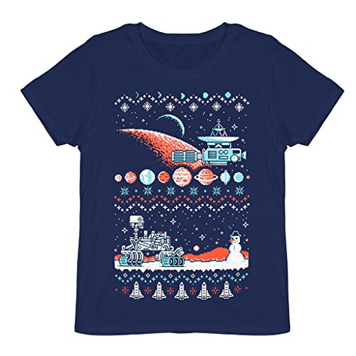 December Loot Crate Exclusive Ugly Holiday Sweater T-Shirt NASA 8 Bit Space (Men's Small)