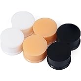 Kridzisw 8G-25mm Solid Soft Silicone Gauges Tunnels Plugs for Ears Double Flared Saddle Gauges Flesh Stretchers Expander Hide Ear Tunnels Plugs Retainer for Women Men Black White Flesh Skin