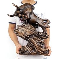 DNSJB Creative Art Ornaments Lucky Cow Ornaments Home Accessories Mahogany Carving Crafts Living Room Wine Cabinet Desk Crafts Ornaments (Color : A, Size : Trumpet)