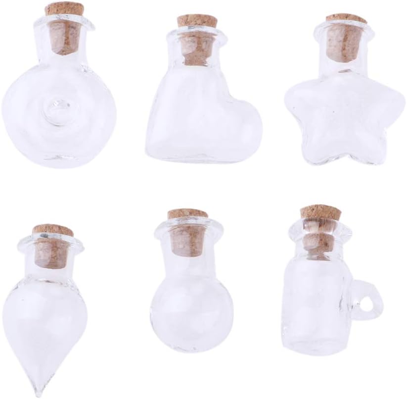 T TOOYFUL Tiny Jars Wishing Message Bottles Decorative Charms for 1/12 Dollhouse Miniature Decor