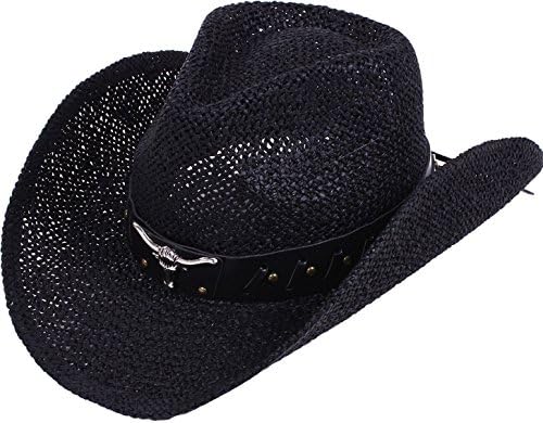 Toppers Unisex Mens Womens Sun Hat Wide Brim Woven Western Straw Cowboy Hat