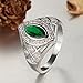 Psiroy 925 Sterling Silver Marquise Cut Created Emerald Quartz Filled Ring Band for Women