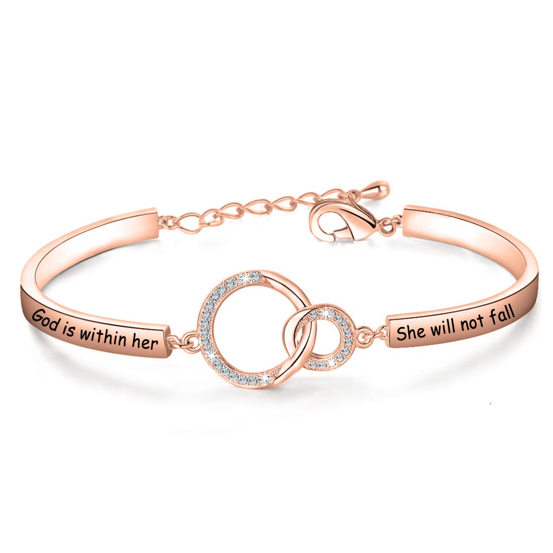Zuo Bao Christian Gift Religious Jewelry Psalm 46:5 God is Within Her She Will Not Fall Bracelet Bible Verse Bracelet Gift For Godmother (RG)