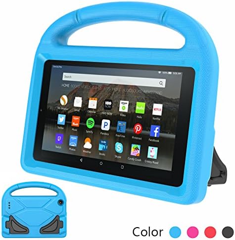 Euow Fire 7 2017/2015 Kids Case,Handle Stand EVA Protective Cover-Shock Proof Convertible 7 inch Display Light Weight Child Case for kindle Fire 7 Tablet New (Blue)