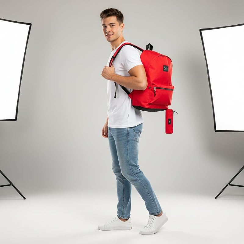 410034285 Aris Ever 24l Rucksack, Einheitsgröße, rot, Laptop-Rucksack + Schultasche