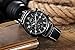 OCHSTIN Aviator Mens Military Chronograph Watch Black Leather Band Date Quartz Analog Pilot Watches