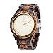 MUJUZE Mens Wooden Watches,BIOSTON Wood Wrist Watch Natural Handmade Ebony and Zebra,Gold Luxury Design Men Wooden Watch Best Gift for Dad or Friends