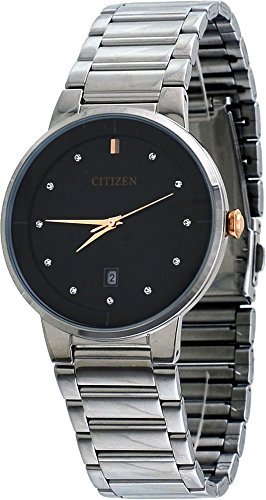 Citizen Black Dial Stainless Steel Quartz Analog Men's Watch CZ BI5014-58E