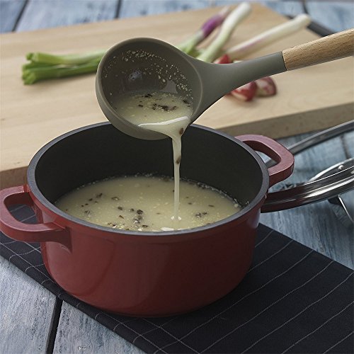 9-Piece Silicone Kitchen Utensils BONUS Silicone Pastry Brush Kitchen -Heat Resistant Cooking Utensil Set with Natural Hard Wood Handle, Non-Stick, BPA Free (Dark Gray) - Thumbnail 2