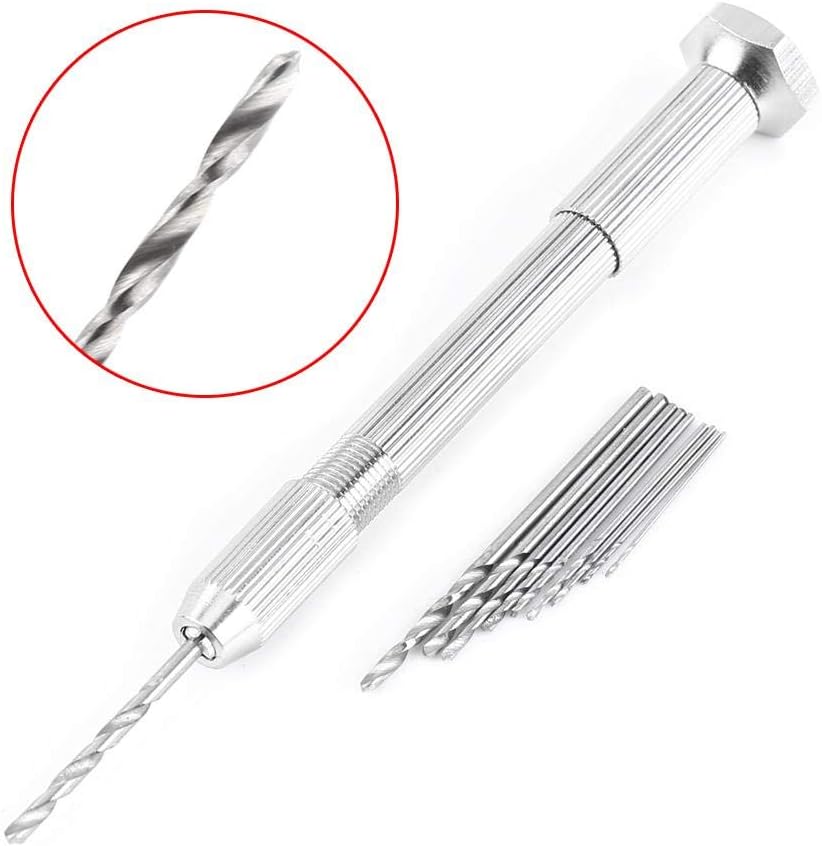 Precision Hand Drill Pin Vise Mini Screwdriver Adjustable for PCB Watch Repair with 10pc HSS Spiral Drill Bits 0.5-2mm - Image 5
