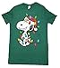Peanuts Snoopy Wrapped in Christmas Lights Green Graphic T-Shirt