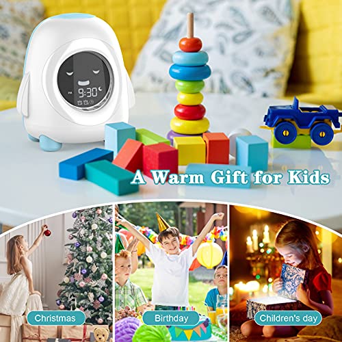 Kids Alarm Clock, Childrens Sleep Trainer with Night Lights, Sleep