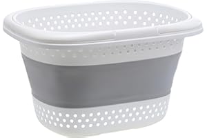 ANKROYU Collapsible Plastic Laundry Basket Foldable Space Saving Storage Container Organizer Basket for Laundry Large Size (B