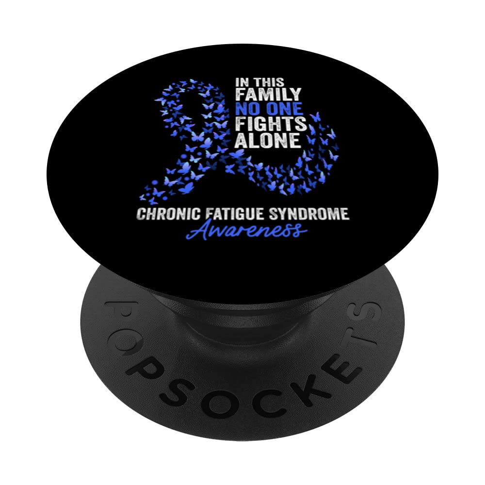 Chronic Fatigue Syndrome Awareness Month Blue Ribbon PopSockets Swappable PopGrip