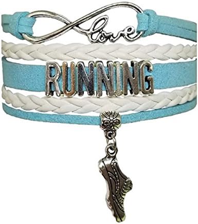 Running Gifts- Runner Bracelet, Running Jewelry, Adjustable Running Charm Bracelet- Perfect Cross Country, Track, Marathon Gifts (e)