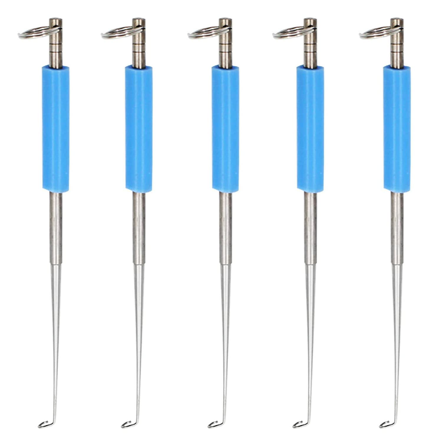 YiXuTag Stainless Steel Fishing Hook Disgorger Portable Fishing Hook Remover Unhook Extractor Fishing Accessories Fishing Hook Remover Portable Hook Remover Unhook Fishing Tools Fishing Hook Remover (5 Pieces)