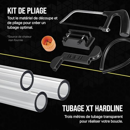 Hydro X Series iCUE Link XH405i Kit de Watercooling Personnalisé – Waterblock pour Processeur XC7 Elite – Pompe/Réservoir D5 XD5 Elite – 3 Ventilateurs RGB QX120 – Gris Furtif