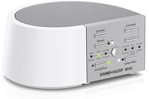 Adaptive Sound Technologies Sound+Sleep Mini High Fidelity Sleep Sound Machine with Real Non-Looping Nature Sounds, Fan Sound