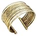 Zad Womens Metal Thin Hammered Bunch Cuff Bracelet (Gold Tone)