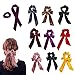 9Pcs Hair Scrunchies Ribbon Bowknot Velvet Elastics Hair Bands Scrunchy Hair Rope Ties Hair Bow Ponytail Holder Accessories for Women Girls