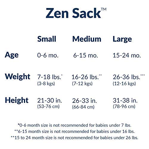 Nested Bean Zen Sack - Gently Weighted Sleep Sacks | Baby: 6-15 Months | Bamboo Cotton Blend | Newborn/Infant Swaddle Transition | 2-Way Zipper | Machine Washable