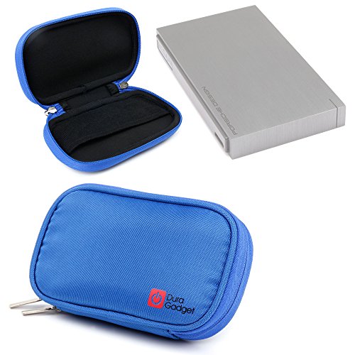 Blue Memory Foam External Hard Drive Case For LaCie Porsche Design P'9220, P'9221, Rikki 3.0