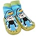 Baby Toddlers Kids Indoor Slipper Shoe Socks Moccasins NON SKID BLUE STRIPE MONKEY (Age 2-3 (Sole length 16cm))