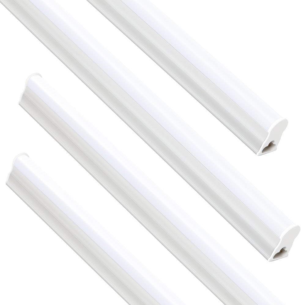 LED Tube Light 4FT,LED Tube T5 18W 1500LM Integrated Fixture Frosted Cover Replacement Fluorescent Tube Lamp for Home and Commercial 6500K Daylight,4-Pack [Energy Class A+]