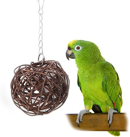 Parrots Vine Ball Bird Toys Parrot Parakeet Pet Cockatiel Chew Bite Toys Cage Swing Play for Parrot Macaw African Greys Budgies Parakeet Cockatiel Cockatoo Conure Lovebird Swings Toys