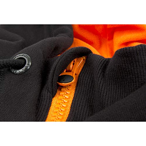 FOX Black/Orange Heavy Lined Hoodie Jacke Kapuzenpullover, Pullover mit Kapuze, Angelpullover, Anglerpullover schwarz… – Bild 4