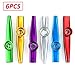 6PCS Metal Kazoo Flutes Musical Instruments Toy for Adults with 12Pieces Kazoo Diaphragms Companion with Ukulele Violin Guitar Piano