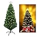 UNOMOR 4FT Christmas Tree with Multi-Color and Tree Star-Evergreen Pine Tree