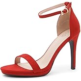Shoe Land Women’s High Heels – Open Toe Stiletto Heels with Adjustable Ankle Strap | Dressy Sexy Strappy Heeled Sandals for Wedding, Prom, Party & Evening Wear