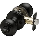 Copper Creek Colonial Privacy Interior Door Knob &ndash; ANSI Grade-3 Certified, Modern Heavy Duty Handle, Easy Install and Reversible for Bedroom, Bathroom and Closets &ndash; Matte Black (1 Pack)
